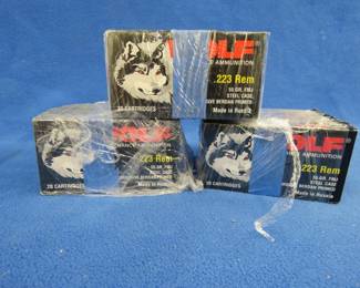 Lot 229. Twelve boxes of 20 each (240) Wolf .233 rounds