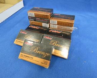 Lot 252. Eight boxes of 20 each (160) PMC Bronze .223 Remington rounds
