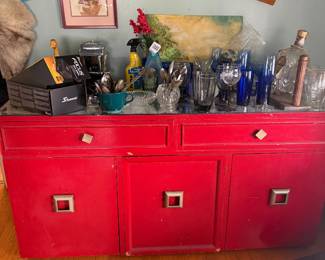 Cabinet and wine glasses