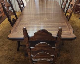 Dining table and six chairs