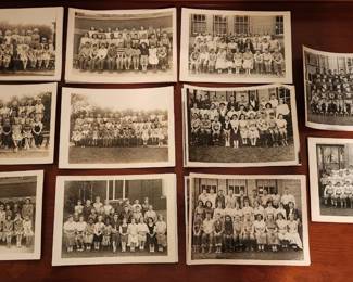Benton Harbor 1940's & 50's class pictures taken by House of David Studio and two Benton Harbor football pictures