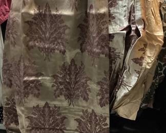 Silver and Wine Drapes w/ Pleated Valances