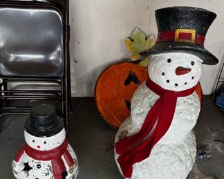 Vintage heavy duty Snowman & boy