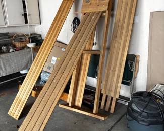 Vintage wood  racing track approximately 40 feet!