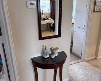 Queen Anne half moon hall table and mirror