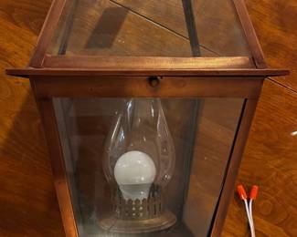 Restored antique colonial Lantern 22 inches h x 12 inches w