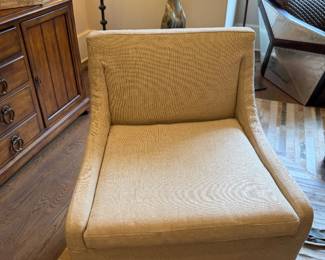 Restoration hardware rolling linen slip cover chair