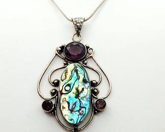 Abalone & Amethyst Necklace