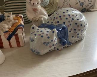 Assorted Ceramic Cat Figurines, including Lenox and Beswick styles