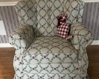 Floral Upholstered Armchair