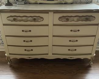 Vintage Sears "Bonnet" French Provincial Style Dresser with Mirror