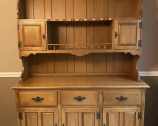 Vintage Tell City Young Republic Solid Maple Hutch