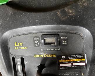 John Deere L111 Riding Lawn Mower with Clippings Bag