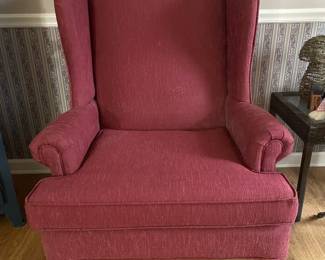 Queen Anne Style Wingback Armchair