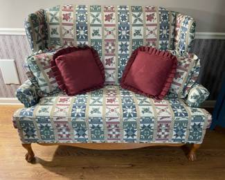 Quilted Wingback Loveseat