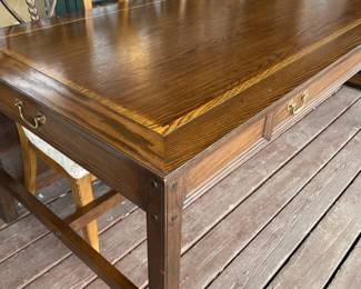 Large solid wood Desk. Drawer on both sides. Can also be used as a slim dining table for 6