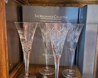 Waterford millenium flutes in box (several sets available)