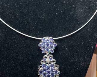 Sterling silver 925 with Tanzanite stones $99 Very large