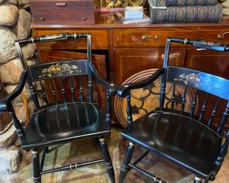 2 hard wood American Hitchcock chairs $298 for both