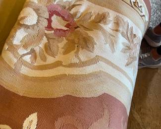 Large wool woven rug. corals, beige and cream. 499. HUGE Rug