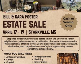 Foster Estate Sale Flyer