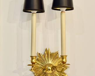 Polished Bronze "Sunburst" sconces - (SEVEN available)