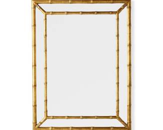 Large Vintage Carvers' Guild Faux Bamboo Gilt Mirror