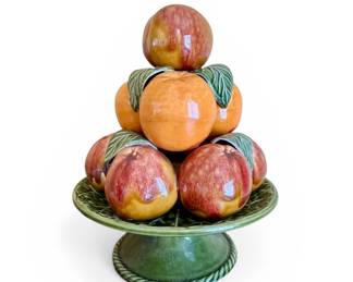 Ceramic fruit on footed bowl
