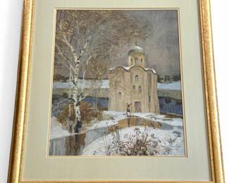 "XII Century on Ladoga 1929" by Mikhail Fedorovich Petrov (1939-2008) Russia