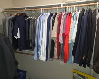 Clothing, golf attire, suit jackets (Peter Millar/ Polo/ Foot Joy etc)