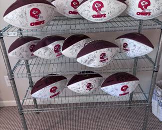 Machine printed Autograph KC Chiefs Wilson Footballs 