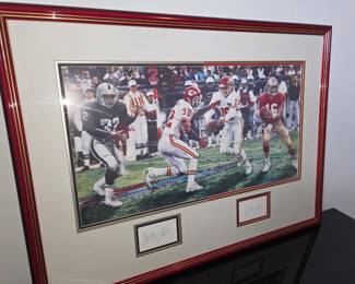 Signed Marcus Allen & Joe Montana Lithograph with proof of authencity