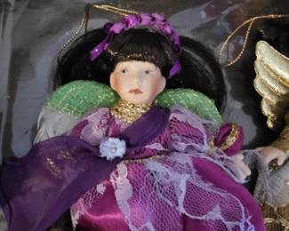 Paradise Galleries From Heaven on Wings (5) 5" Lmt Ed Porcelain Angel Ornaments