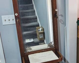 Antique Hall Tree w/ Marble – Entryway Statement Piece