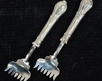 Lot #161 - Vintage Sardine Servers Sterling Silver Handles