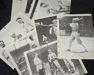 Lot #128 - Antique 1920s/30s Baseball Photographic Prints - Babe Ruth, Lou Gehrig, and More - Historic MLB Black & White Prints