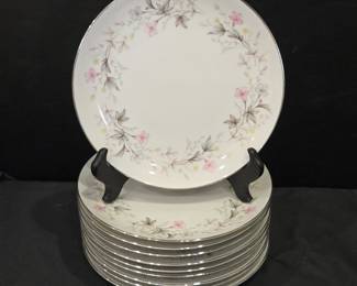 Lot #183 - Wentworth Fine China Priscilla 10 Salad Plates Porcelain Floral Pattern