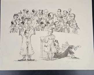 Lot #26 - Wayne Howell 1973 Hand Signed Limited Edition Richard Nixon "I Am The President II" Clown Court Lithograph 117/260