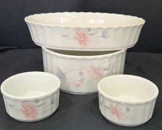 Lot #80 - Mikasa Maxima CAJ03 Tremont Porcelain Bakeware Set - Oven, Microwave & Dishwasher Safe