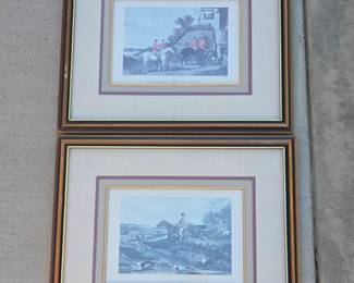 Lot #132 - Framed Vintage Lithographs "Returning From the Hunt" & "Full Cry," Painted by W. Shayer, Engraved by C.R. Stock