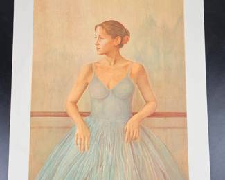 Lot #67 - David Tamarin Signed "Ballerina" Fine Art Lithograph – Elegant Pastel Ballet Portrait, Large Fine Art Print