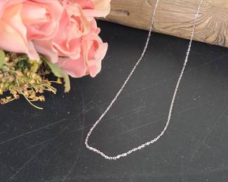 Lot #3 - Sterling Silver Chain Necklace 16" Italy 0.78g Lightweight Elegant Jewelry