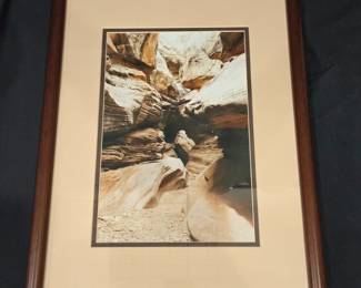 Lot #130 - Vintage Nature Canyon Photography Framed Wall Art - Crack Canyon, San Rafael Swell, UT