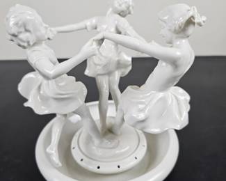 Lot #95 - Hutschenreuther Selb Porcelain Figurine Trio Dancing Girls Vintage Germany