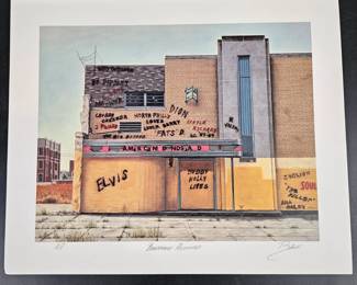 Lot #13 - Signed Glen Fortune Banse "Bandstand Revisited" Artist's Proof Lithograph - Music Venue Illustration