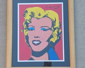 Lot #131 - Andy Warhol Marilyn Monroe Pop Art Print Framed Iconic
