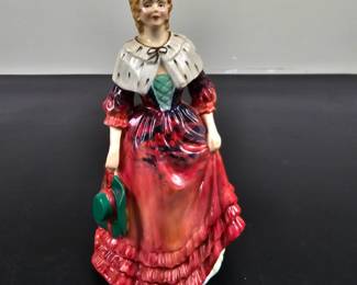 Lot #202 - Paragon Bone China England "Lady Cynthia" Porcelain Figurine Lady in Red Dress Collectible Ceramic Statue