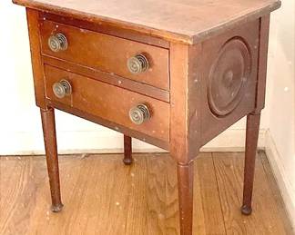 Sheraton Style Two Drawer Side Table