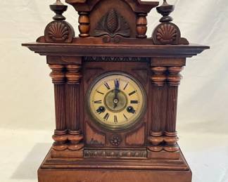 Antique German Walnut Clock