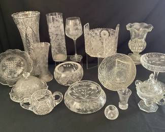 Floral Cut Glassware